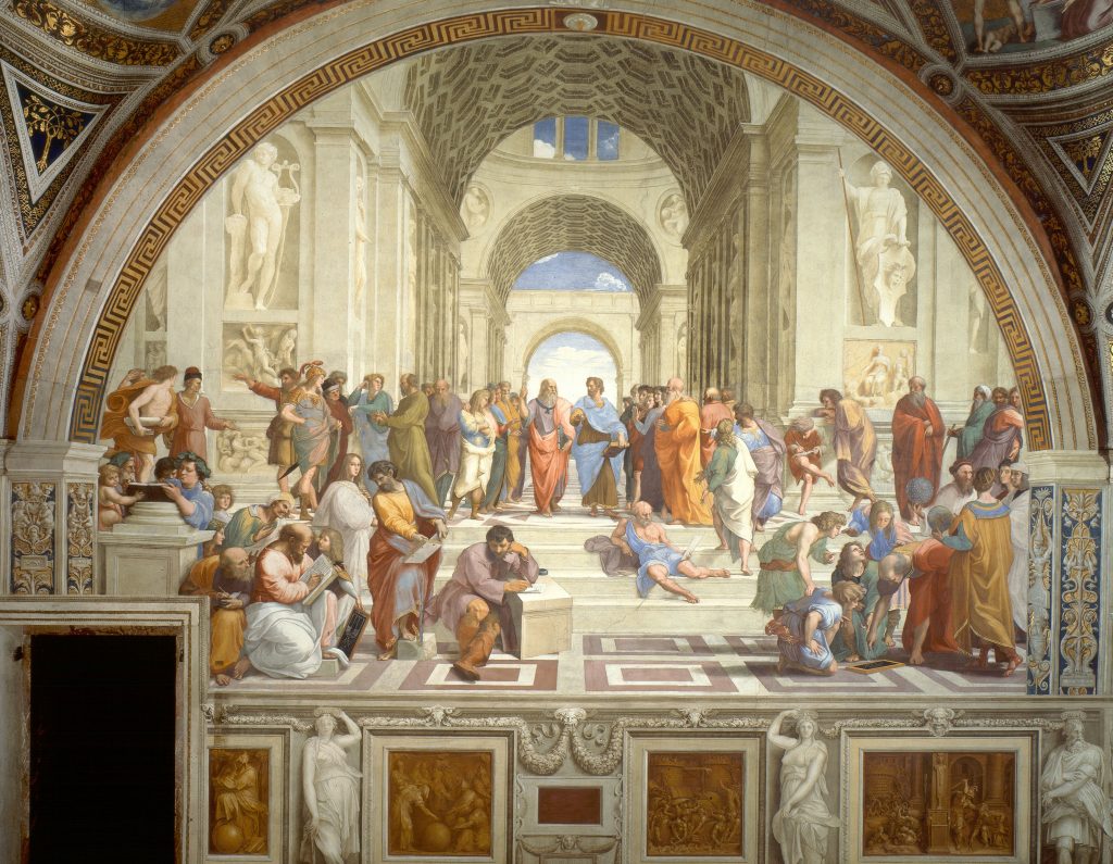 L'école d'Athènes par Raffaello Sanzio da Urbino 1024x795 1