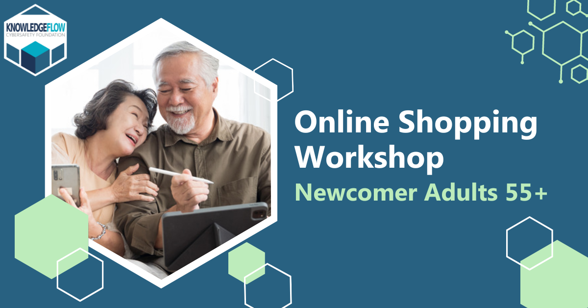 Online Shopping Workshop senior couple on devices
